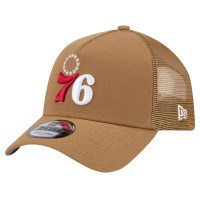 Бейсболка Philadelphia 76ers New Era Tan 9FORTY A-Frame Trucker