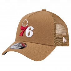 Бейсболка Philadelphia 76ers New Era Tan 9FORTY A-Frame Trucker