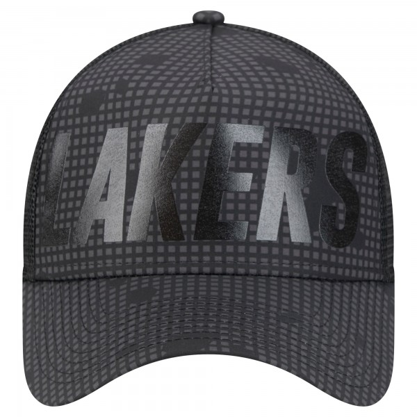 Бейсболка Los Angeles Lakers New Era Midnight Ink Tonal A-Frame Trucker 9FORTY - Black