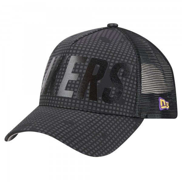 Бейсболка Los Angeles Lakers New Era Midnight Ink Tonal A-Frame Trucker 9FORTY - Black