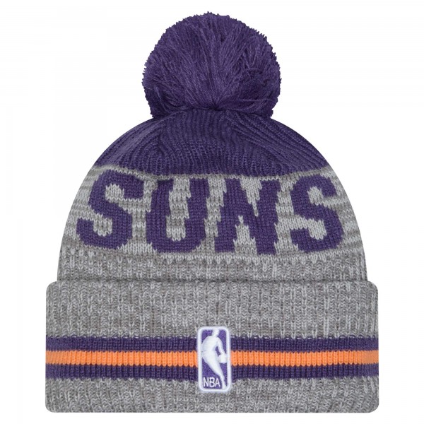Шапка с помпоном Phoenix Suns New Era Gray Sport Night Runner Cuffed Knit