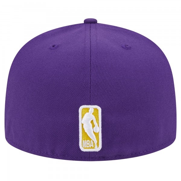 Бейсболка Los Angeles Lakers New Era Purple Sport Night Script Sided 59FIFTY