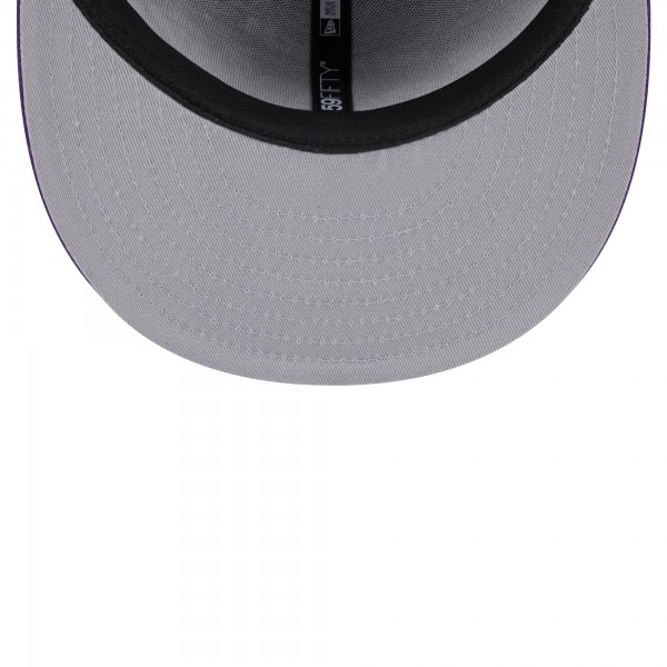 Бейсболка Los Angeles Lakers New Era Purple Sport Night Script Sided 59FIFTY