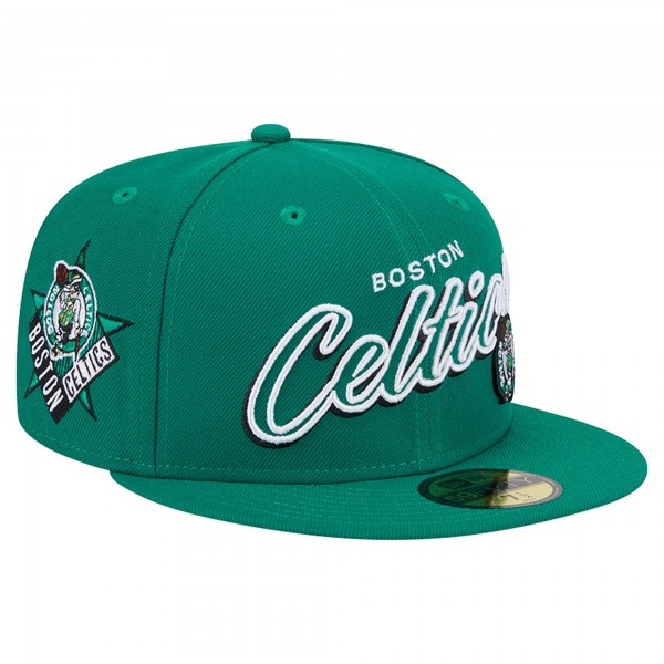 Бейсболка Boston Celtics New Era Sport Night Script Sided 59FIFTY - Kelly Green