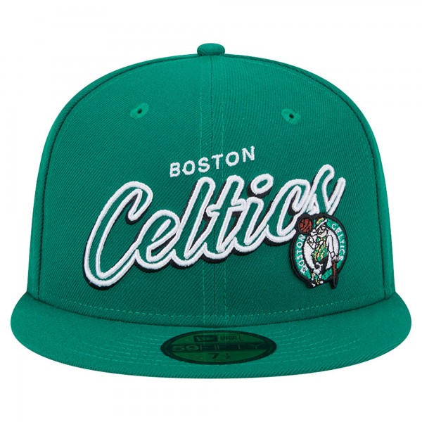 Бейсболка Boston Celtics New Era Sport Night Script Sided 59FIFTY - Kelly Green