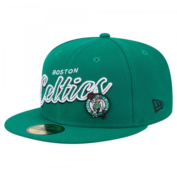 Бейсболка Boston Celtics New Era Sport Night Script Sided 59FIFTY - Kelly Green