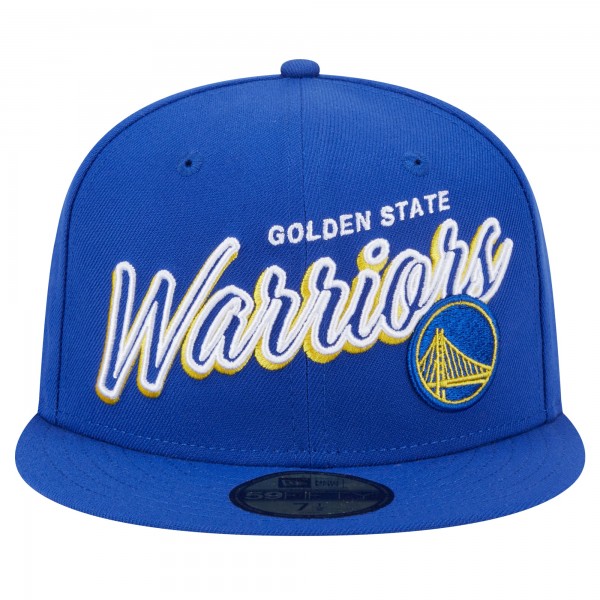 Бейсболка Golden State Warriors New Era Sport Night Script Sided 59FIFTY - Royal