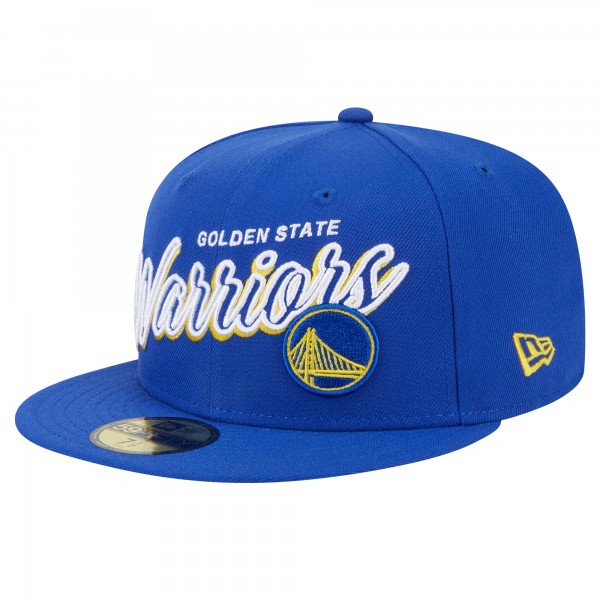 Бейсболка Golden State Warriors New Era Sport Night Script Sided 59FIFTY - Royal