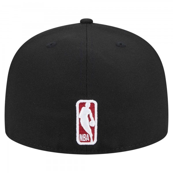 Бейсболка Miami Heat New Era Black Sport Night Script Sided 59FIFTY