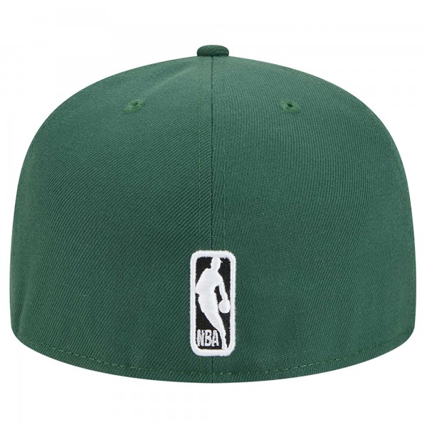 Бейсболка Milwaukee Bucks New Era Hunter Green Sport Night Script Sided 59FIFTY