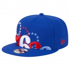 Бейсболка Philadelphia 76ers New Era Royal Sport Night Team Shadow 9FIFTY Snapback