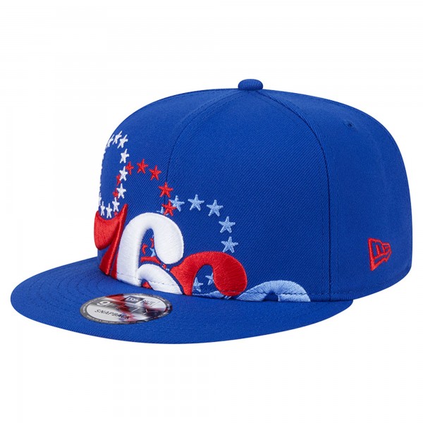 Бейсболка Philadelphia 76ers New Era Royal Sport Night Team Shadow 9FIFTY Snapback