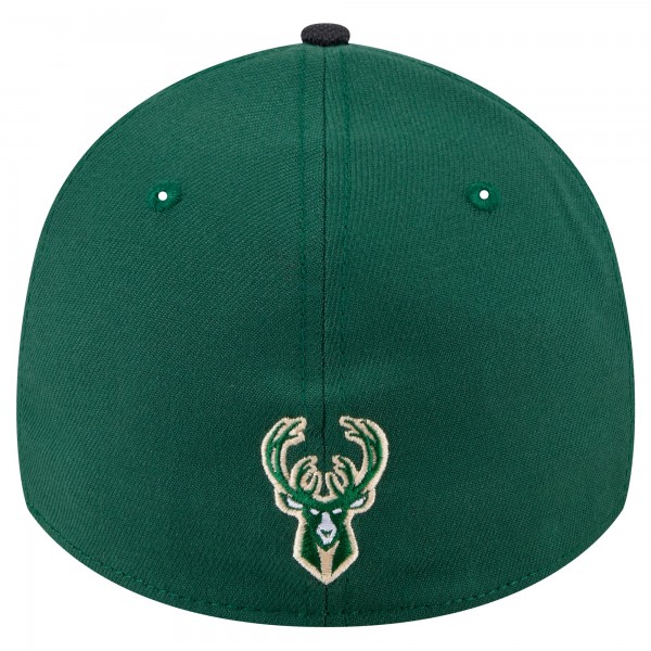 Бейсболка Milwaukee Bucks New Era Hunter Green Sport Night Visor Hit 39THIRTY