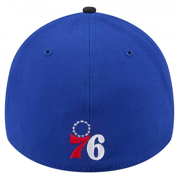 Бейсболка Philadelphia 76ers New Era Royal/Black Sport Night Visor Hit 39THIRTY