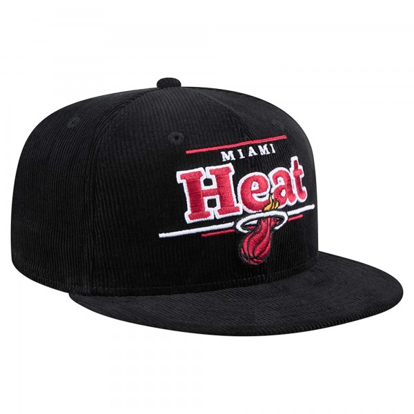 Бейсболка Miami Heat New Era Black Throwback Display Corduroy 9FIFTY