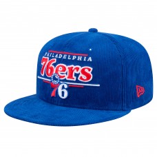 Бейсболка Philadelphia 76ers New Era Royal Throwback Display Corduroy 9FIFTY Snapback