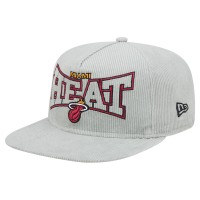 Бейсболка Miami Heat New Era Gray Throwback Corduroy Golfer