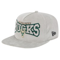 Бейсболка Milwaukee Bucks New Era Gray Throwback Corduroy Golfer