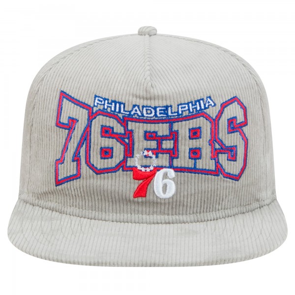 Philadelphia 76ers New Era Gray Throwback Corduroy Golfer Snapback Hat