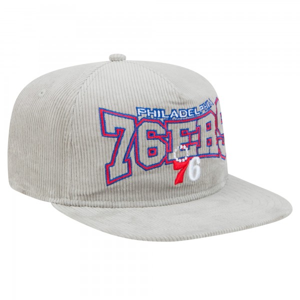 Philadelphia 76ers New Era Gray Throwback Corduroy Golfer Snapback Hat