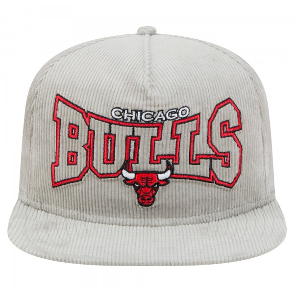 Бейсболка Chicago Bulls New Era Throwback Corduroy Golfer - Gray