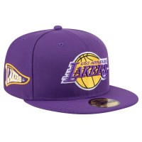 Бейсболка Los Angeles Lakers New Era Purple Throwback Pennant 59FIFTY