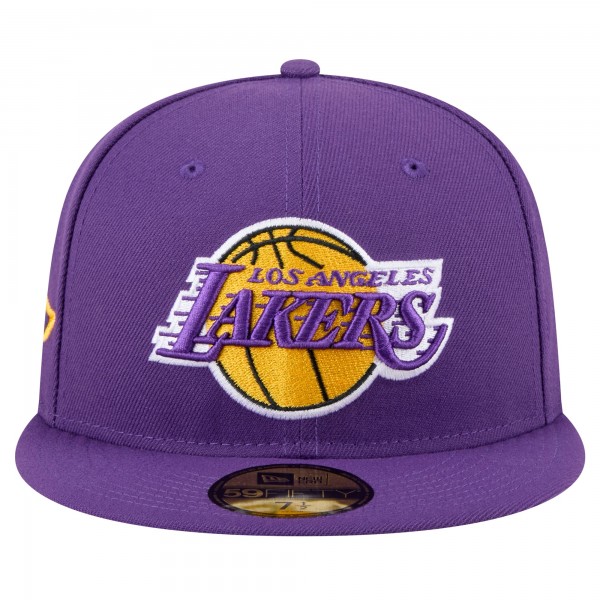 Бейсболка Los Angeles Lakers New Era Purple Throwback Pennant 59FIFTY