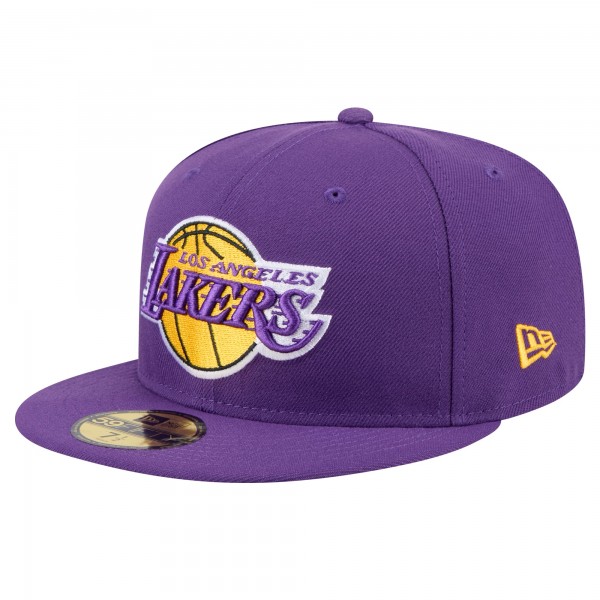 Бейсболка Los Angeles Lakers New Era Purple Throwback Pennant 59FIFTY