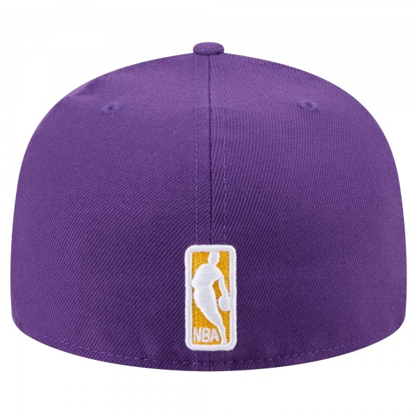 Бейсболка Los Angeles Lakers New Era Purple Throwback Pennant 59FIFTY