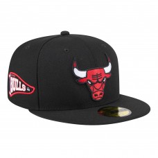 Бейсболка Chicago Bulls New Era Throwback Pennant 59FIFTY - Black