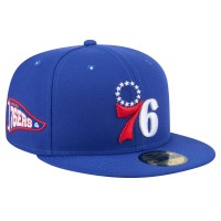 Бейсболка Philadelphia 76ers New Era Royal Throwback Pennant 59FIFTY