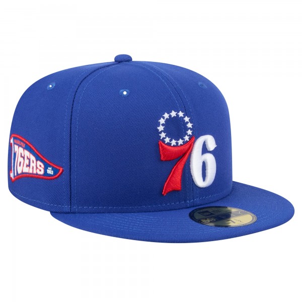 Бейсболка Philadelphia 76ers New Era Royal Throwback Pennant 59FIFTY