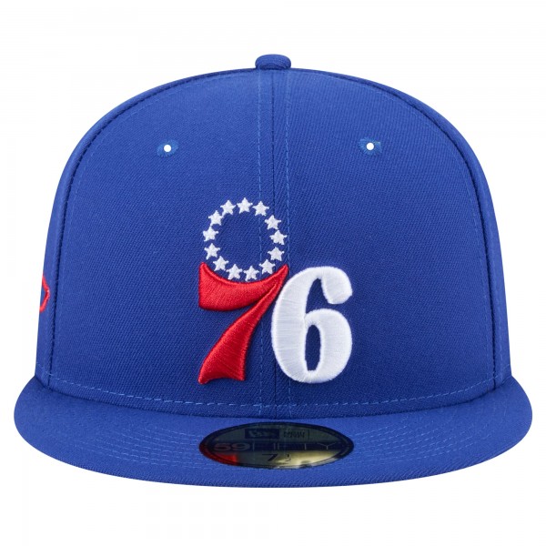 Бейсболка Philadelphia 76ers New Era Royal Throwback Pennant 59FIFTY