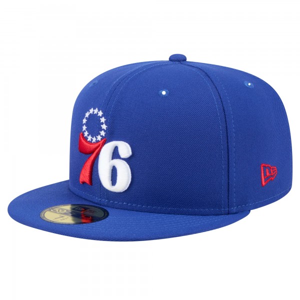 Бейсболка Philadelphia 76ers New Era Royal Throwback Pennant 59FIFTY