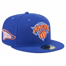 Бейсболка New York Knicks New Era Blue Throwback Pennant 59FIFTY
