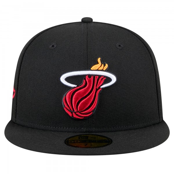 Бейсболка  Miami Heat New Era Black Throwback Pennant 59FIFTY