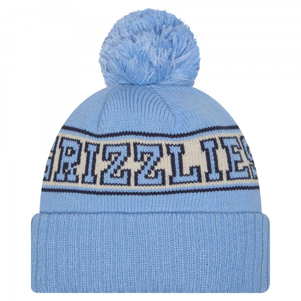 Шапка с помпоном Memphis Grizzlies New Era Throwback Retro Cuffed Knit - Light Blue