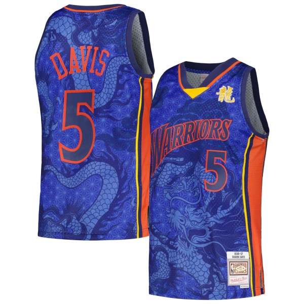 Игровая джерси Baron Davis Golden State Warriors Mitchell & Ness 2006/07 Hardwood Classics Asian Heritage 6.0 Swingman Throwback Player - Royal