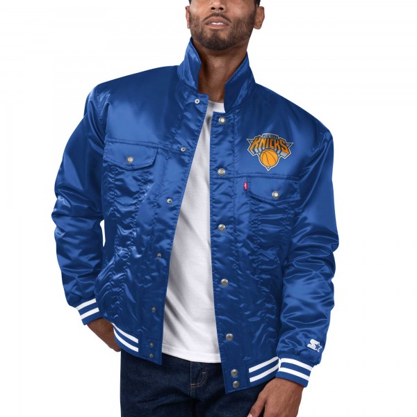 Бомбер New York Knicks Starter x Levis Silver Label Trucker Satin - Blue