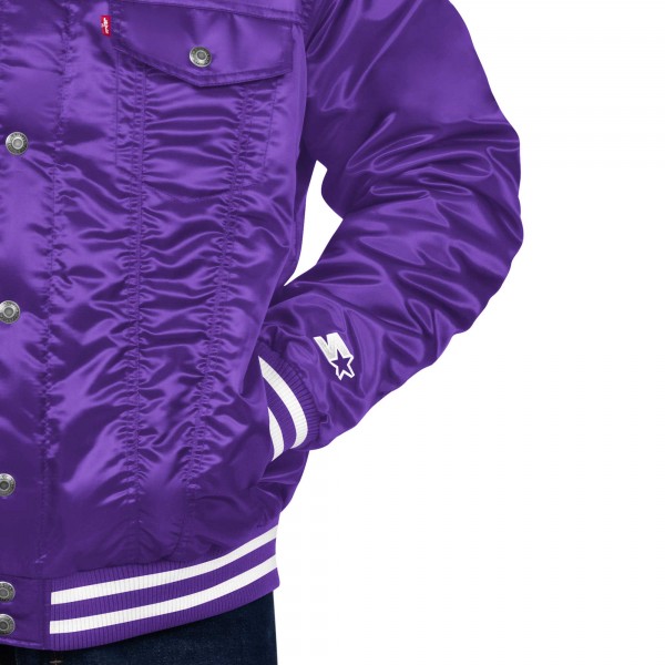 Бомбер Los Angeles Lakers Starter x Levis Silver Label Trucker Satin - Purple