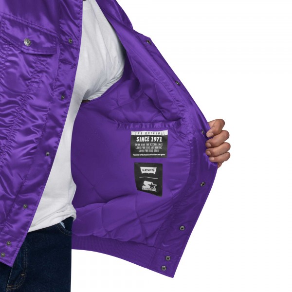 Бомбер Los Angeles Lakers Starter x Levis Silver Label Trucker Satin - Purple