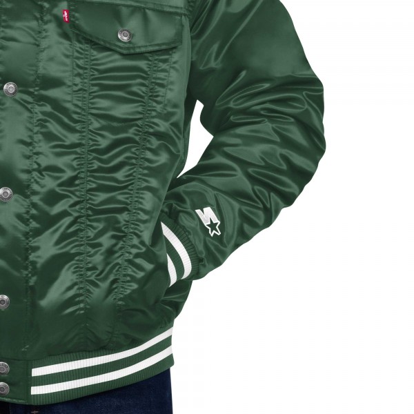 Бомбер Milwaukee Bucks Starter x Levis Silver Label Trucker Satin - Hunter Green