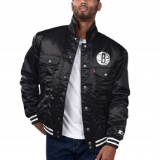 Бомбер Brooklyn Nets Starter x Levis Silver Label Trucker Satin - Black