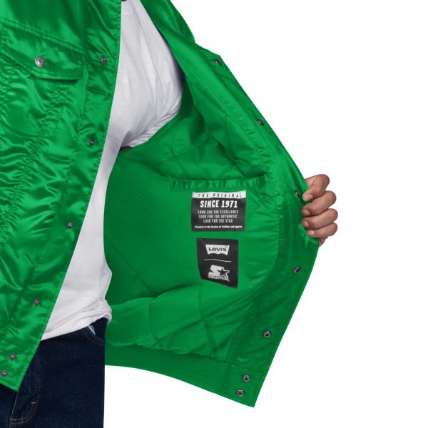 Бомбер Boston Celtics Starter x Levis Silver Label Trucker Satin - Kelly Green