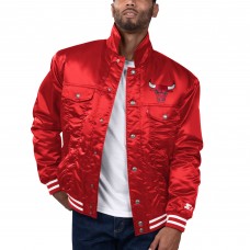Бомбер Chicago Bulls Starter x Levis Silver Label Trucker Satin - Red