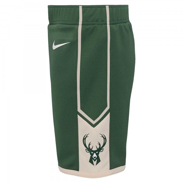 Preschool Milwaukee Bucks Nike Hunter Green Icon Replica Shorts