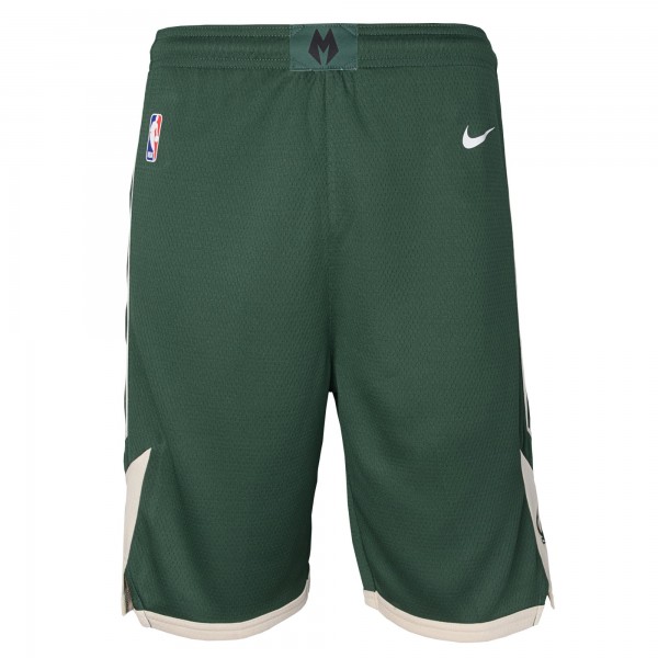 Подростковая Milwaukee Bucks Nike Hunter Green Swingman Performance Shorts – Icon Edition
