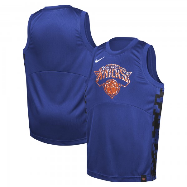 Подростковая New York Knicks Nike Blue Courtside Starting Five Team Jersey