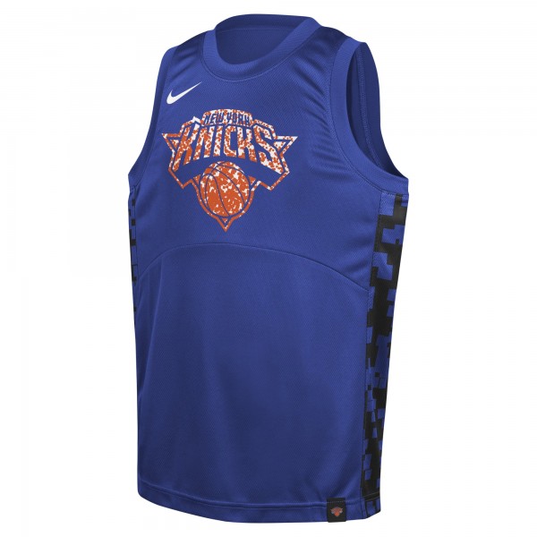 Подростковая New York Knicks Nike Blue Courtside Starting Five Team Jersey