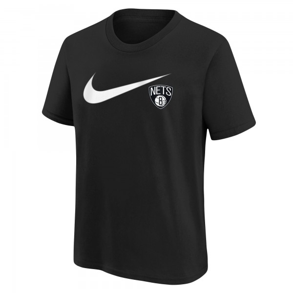 Футболка Youth Brooklyn Nets Nike Black Swoosh